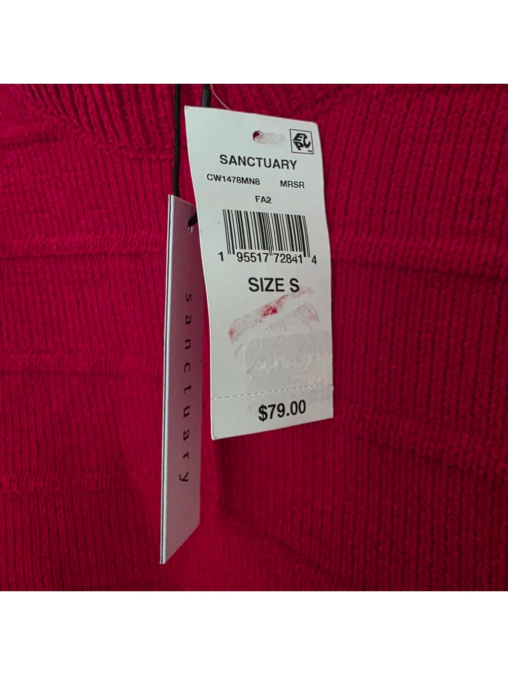 Sanctuary Women's Red Ottoman Stitch Sweater Small - Picture 5 of 6